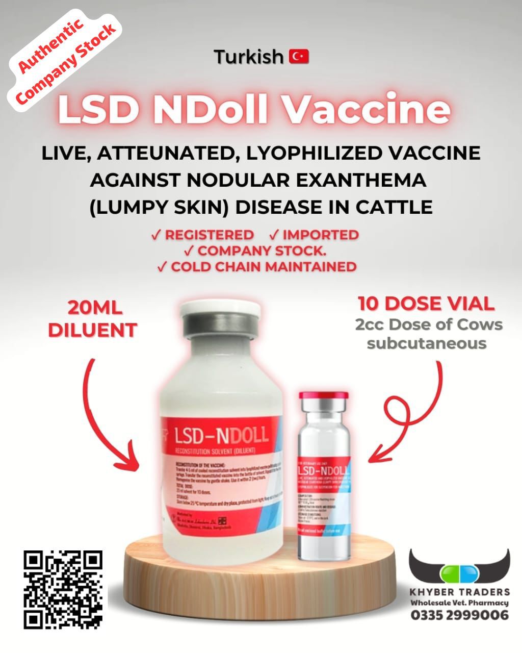 LSD (lumpy skin disease) Vaccine 10 dose Turkey — Vaccines | Khyber Traders